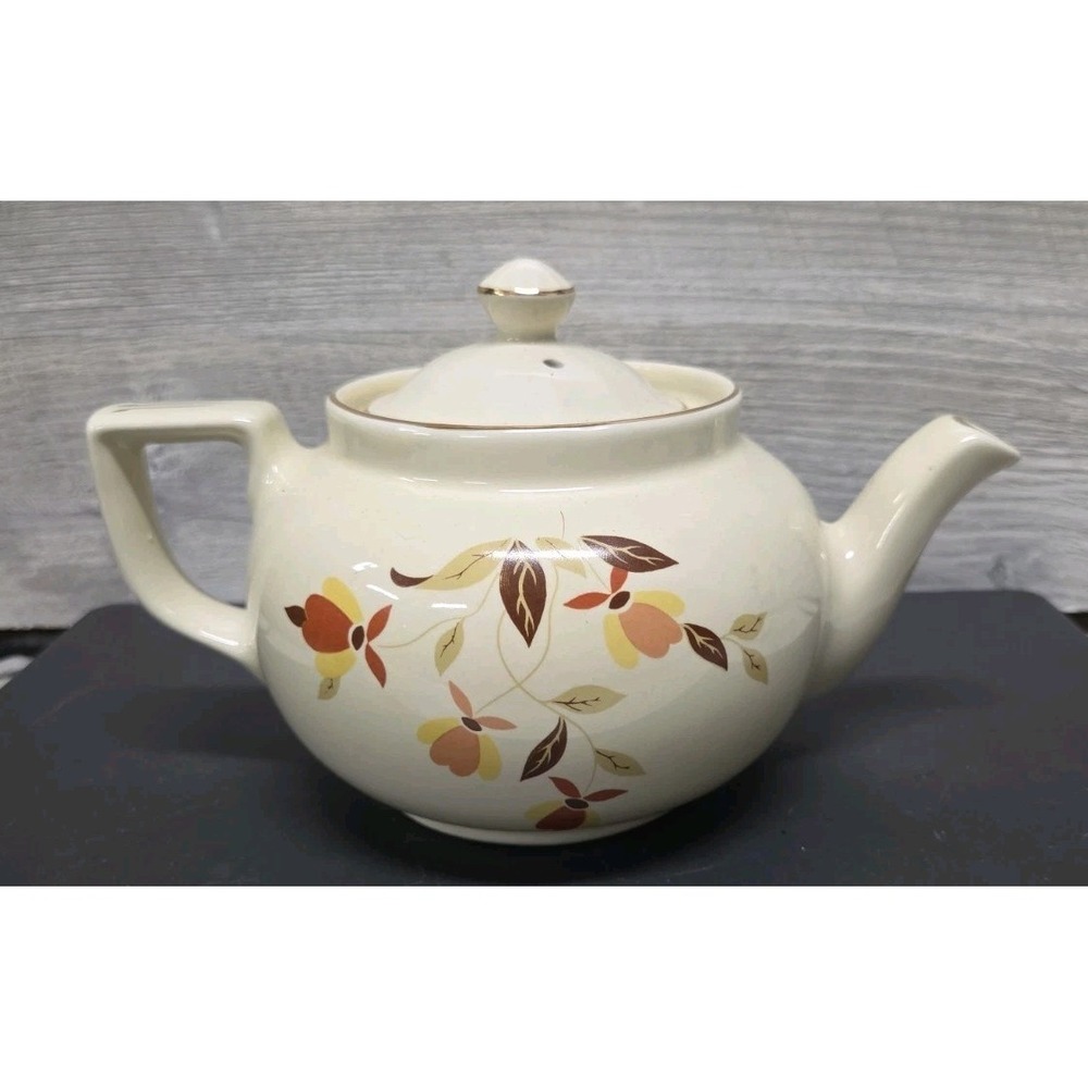 Hall China Autumn Leaf Jewel Tea Teapot Vintage 2003 NALCC Honors Boston E8